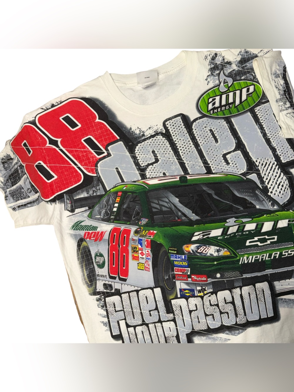 Vintage NASCAR Dale Earnhardt Jr 88 AOP TShirt Chase Authentics Large Amp Energy